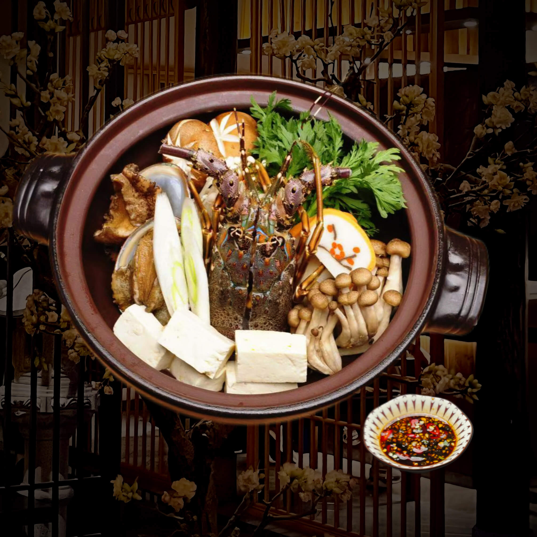 龙虾鲍鱼黄金汤锅